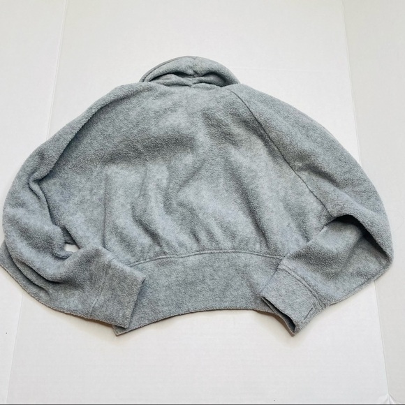 OLD Navy Active Grey Dolman Sleeve Fleece Funnel Neck Sweatshirt Thumb Holes - Picture 6 of 8